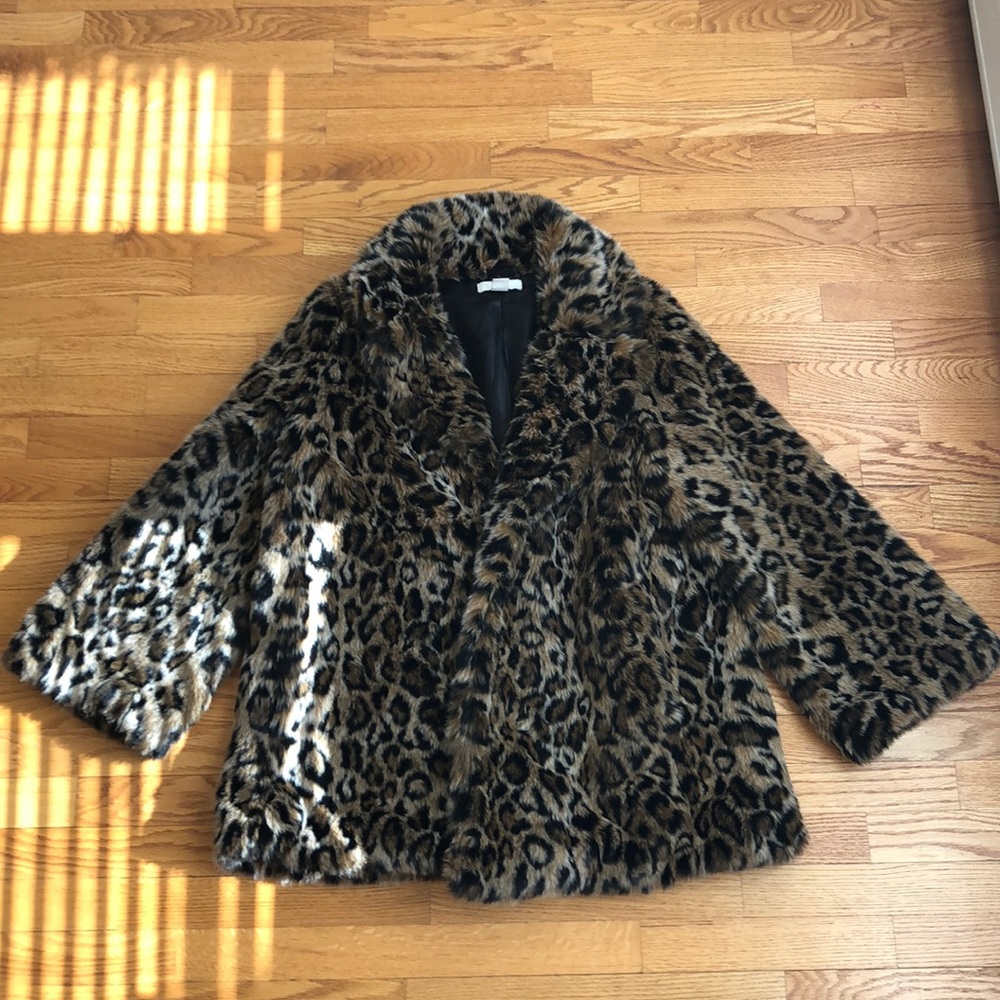 Faux Fur Leopard Coat